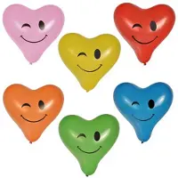 Papstar 6 Ballonnen Ø 28 cm assorti kleuren Heart - Blinky large