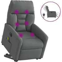 vidaXL Sta-op-massagestoel elektrisch verstelbaar stof donkergrijs