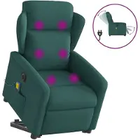 vidaXL Sta-op-massagestoel elektrisch verstelbaar stof donkergroen