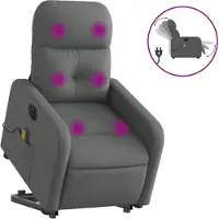 vidaXL Sta-op-massagestoel elektrisch verstelbaar stof donkergrijs