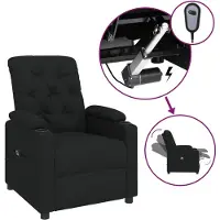 vidaXL Fauteuil verstelbaar elektrisch stof zwart