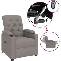 vidaXL Fauteuil verstelbaar elektrisch stof taupe