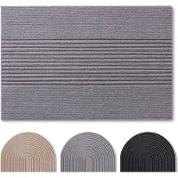 Blumtal Japandi Deurmat - Anti-slip - Polyester 90 x 150 cm - Grijs - Gestreept