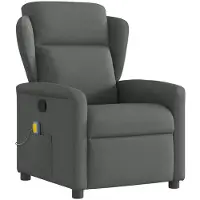 vidaXL Massagestoel Donkergrijze Stof