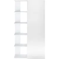 Vente-unique Schoenenkast met 4 legplanken en 1 spiegeldeur - Wit - SYLANY