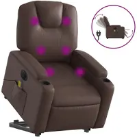 vidaXL Sta-op-massagestoel elektrisch kunstleer bruin