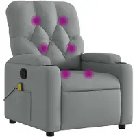 vidaXL Massagestoel verstelbaar stof lichtgrijs