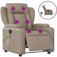 vidaXL Massagestoel verstelbaar elektrisch kunstleer cappuccinokleurig