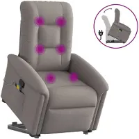vidaXL Sta-op-massagestoel verstelbaar stof taupe