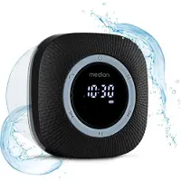 Medion S66884 Douche radio met Bluetooth (badkamerradio, FM radio, zuignap, LED display, IPX6 waterproof, geïntegreerde oplaadbare batterij, MD43884) zwart
