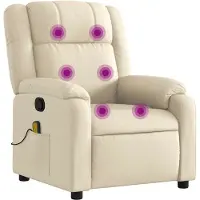 vidaXL Massagestoel met crèmekleurige stof