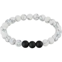 Memphis Kralen armband Heren Howliet Agaat Wit Zwart