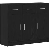 vidaXL Dressoir Zwart Eiken 91x28x75 cm Engineered Wood
