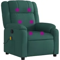 vidaXL Massagestoel met donkergroene stof