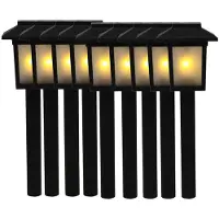 Benson Tuinlamp prikspot - 9x - solar - vlam effect 34,5 cm - sfeervolle tuinverlichting - prikker / lantaarn