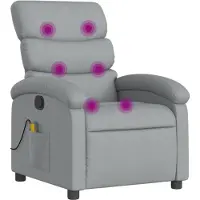 vidaXL Massagestoel met lichtgrijze stof