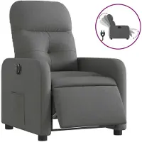 vidaXL Fauteuil elektrisch verstelbaar stof donkergrijs