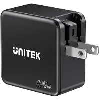 UNITEK Charger Gan. Pd 65W 2X Usb-C. Usb-A Travel