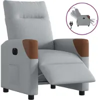 vidaXL Fauteuil elektrisch verstelbaar stof lichtgrijs