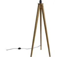 QAZQA Landelijke vloerlamp tripod vintage hout - Tripod Classic