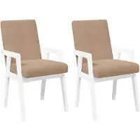 vidaXL Eetkamerstoelen met kussens 2 stuks wit massief hout rubber