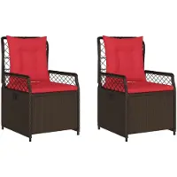 vidaXL Ligstoelen voor in de tuin, 2 stuks, bruin, polyrotan