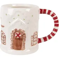 Clayre & Eef Mok Gingerbread house 400 ml Wit Keramiek