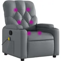 vidaXL Massagestoel van grijs kunstleer