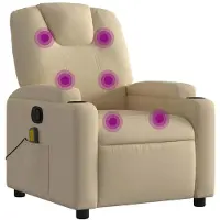 vidaXL Massagestoel Crème Stof