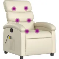 vidaXL Massagestoel van kunstleer in crèmekleur