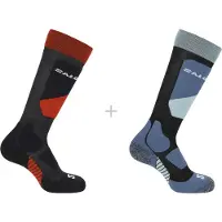Salomon S/Access, skisokken, 2-pack, junior, zwart/blauw
