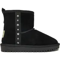 Pepe Jeans Dames Diss Rock Leren Enkellaarsjes zwart (35), Leer, Plat, Geen, Casual, kinderkleding PGS500005
