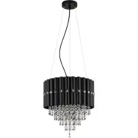 Globo Hanglamp Eleos zwart met kristal