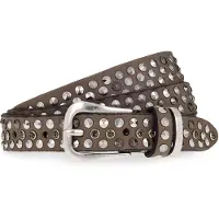 B.belt Studded belt Leer 80 cm grijs