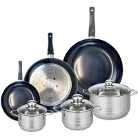Elo Set van 3 Koekenpannen 20, 28 en 32 cm en 3 kookpotten 14, 16 en 20 cm Elo Prima Brillant