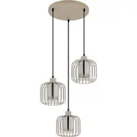 Globo 3 Lichts Hanglamp Alfred Rond Zand Bruin