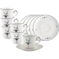 Villeroy & Boch Kaffeetassen mit Untertassen Vieux Luxembourg 120 ml Set van 6