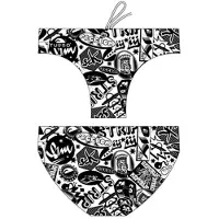 Turbo Stickers Waterpolo Swimming Brief Zwart 9-10 Years Jongen