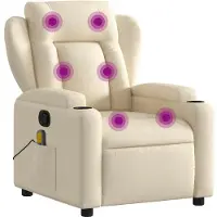 vidaXL Massagestoel met crèmekleurige stof