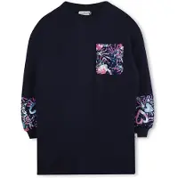 Billieblush sweatjurk met pailletten donkerblauw Meisjes Katoen Ronde hals - maat 140