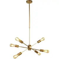 Searchlight Gouden hanglamp Alpha Spider 6-lichts