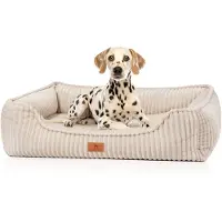 Knuffelwuff orthopedisch hondenbed Sedona van knuffelzachte ribcord XL Beige