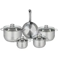 Elo Set van 1 Koekenpan 24 cm en 4 kookpotten 14, 16, 20 en 24 cm Elo Profi Brillant