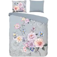 Good Morning Dekbedovertrek Flanel Elena - grey 200x200/220cm