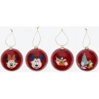 Disney Kerstballen Set – 4 stuks – Kunststof Ornamenten Ø 7,5 cm – Figuren