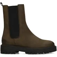 Manfield Donkergroene nubuck chelsea boots | Maat 37