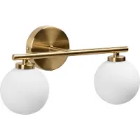 Beliani GIJOU - Wandlamp met 2 lampen - Messing - Aluminium