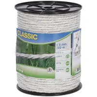 Westfalia Classic Afrasteringskoord, 6Mm Wit, 200M, 6X0,40 Rvs