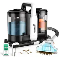 GoScrub Tapijtreiniger – Incl. Accessoires & Schoonmaakmiddel – 600 W – 18 x 35 x 30 cm – Zwart/Wit