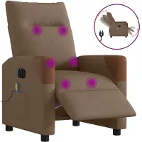 vidaXL Massagestoel elektrisch verstelbaar stof bruin
